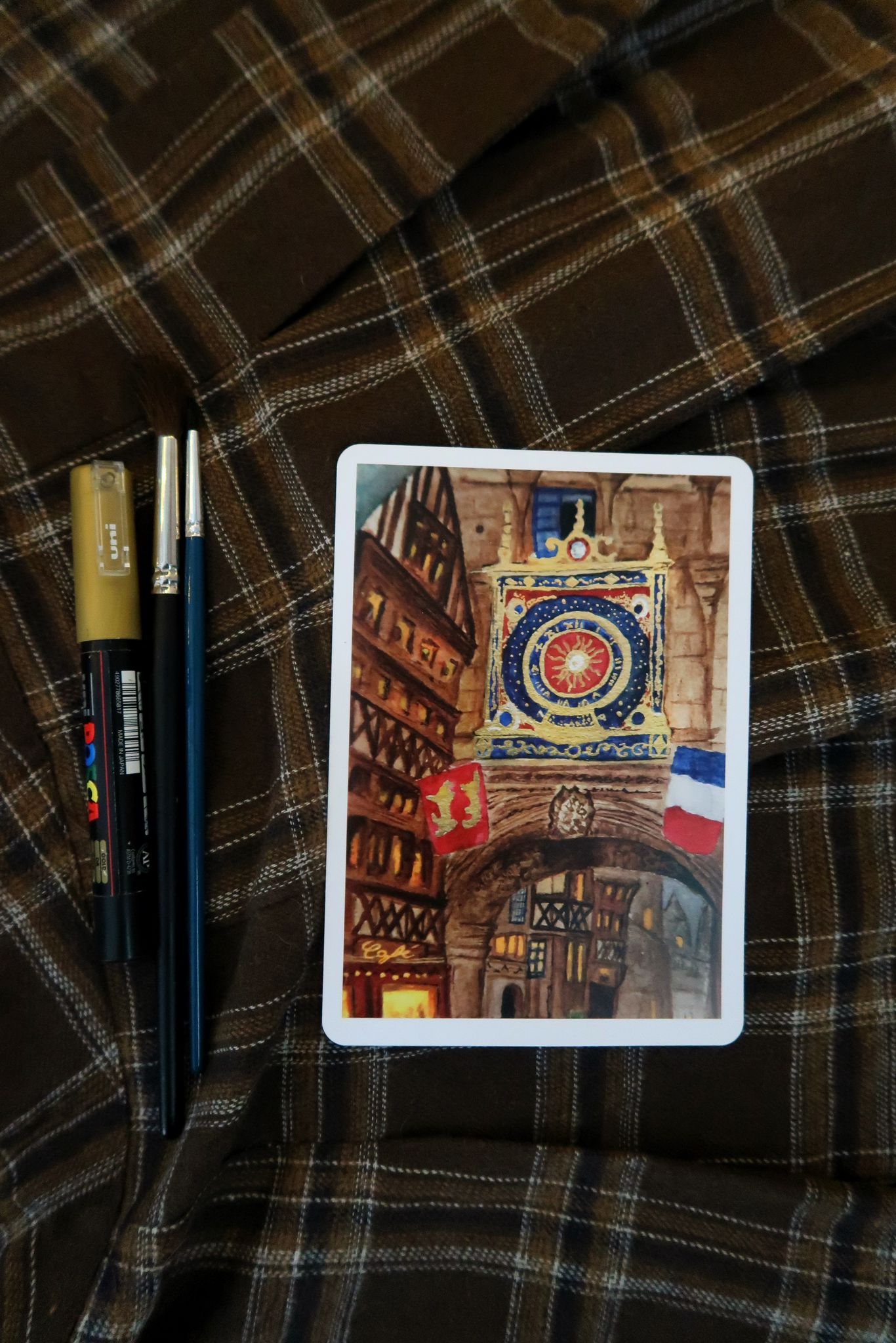 Carte Aquarelle Le Gros Horloge Rouen