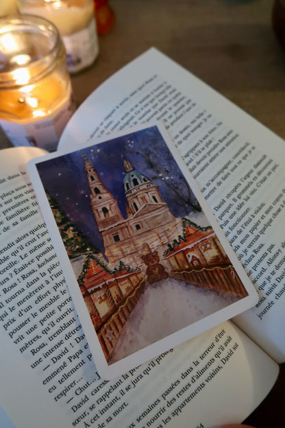 Carte Illustrée Marché de Noël Budapest