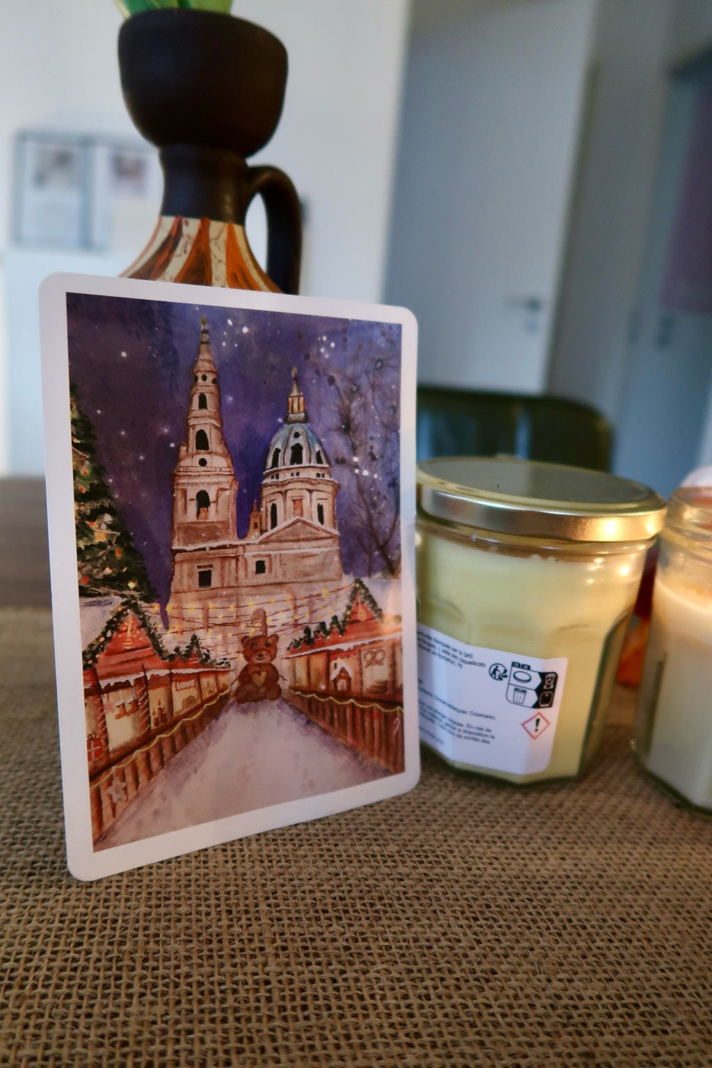 Carte Illustrée Marché de Noël Budapest