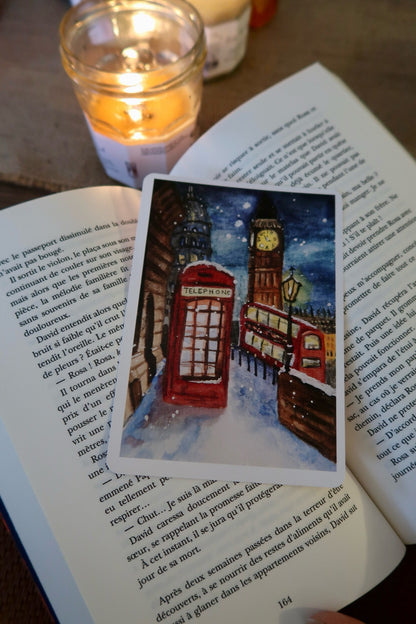 Carte Aquarelle Hiver à Londres
